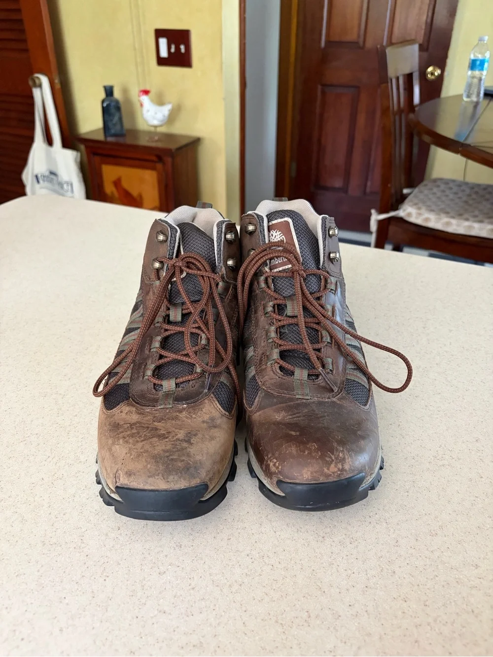 Men's Timberland Brown Leather Hiking Boots - Rugged Trail Support